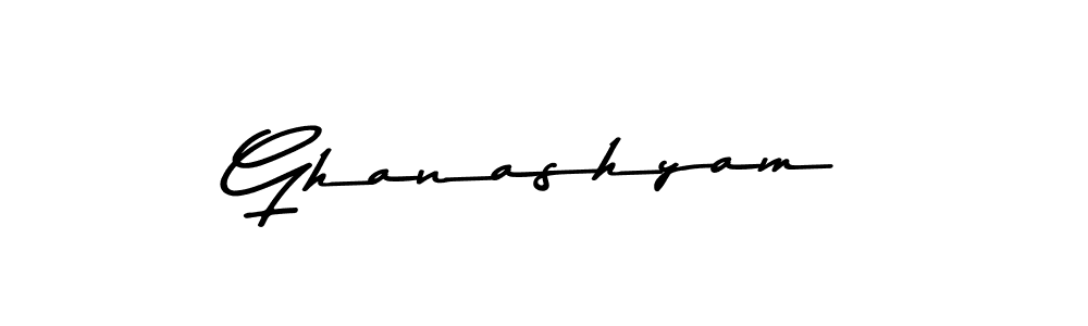 Create a beautiful signature design for name Ghanashyam. With this signature (Asem Kandis PERSONAL USE) fonts, you can make a handwritten signature for free. Ghanashyam signature style 9 images and pictures png