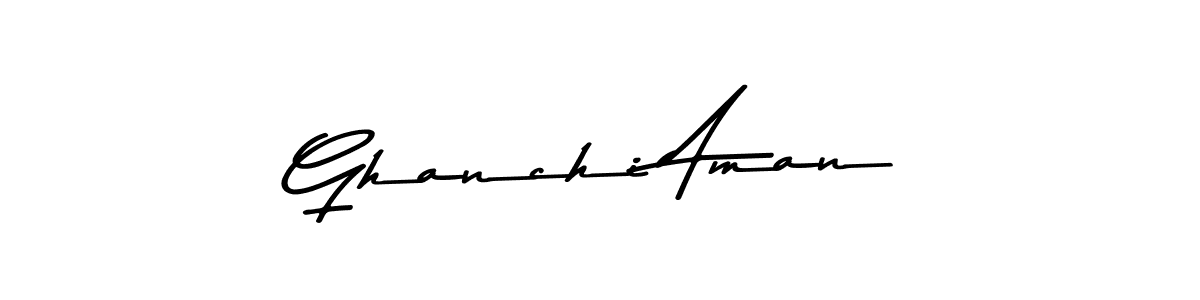 Make a beautiful signature design for name Ghanchi Aman. With this signature (Asem Kandis PERSONAL USE) style, you can create a handwritten signature for free. Ghanchi Aman signature style 9 images and pictures png