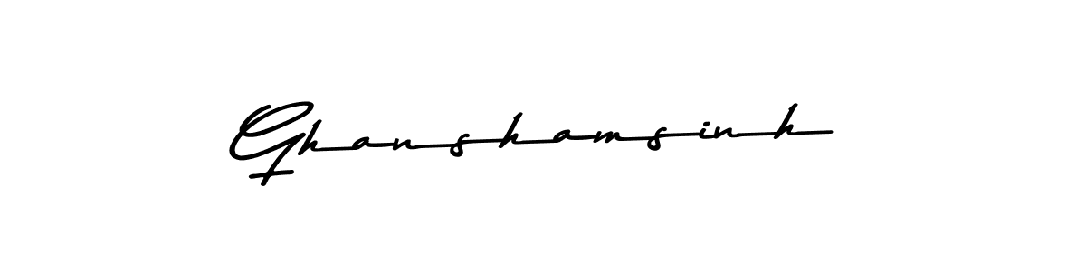 Use a signature maker to create a handwritten signature online. With this signature software, you can design (Asem Kandis PERSONAL USE) your own signature for name Ghanshamsinh. Ghanshamsinh signature style 9 images and pictures png
