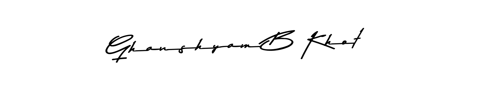 The best way (Asem Kandis PERSONAL USE) to make a short signature is to pick only two or three words in your name. The name Ghanshyam B Khot include a total of six letters. For converting this name. Ghanshyam B Khot signature style 9 images and pictures png