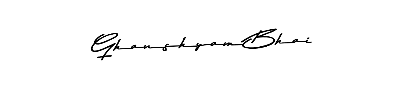 Create a beautiful signature design for name Ghanshyam Bhai. With this signature (Asem Kandis PERSONAL USE) fonts, you can make a handwritten signature for free. Ghanshyam Bhai signature style 9 images and pictures png