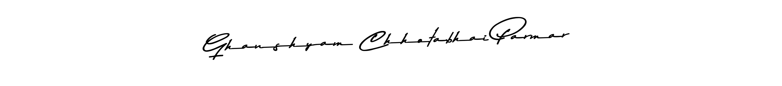 Create a beautiful signature design for name Ghanshyam Chhotabhai Parmar. With this signature (Asem Kandis PERSONAL USE) fonts, you can make a handwritten signature for free. Ghanshyam Chhotabhai Parmar signature style 9 images and pictures png