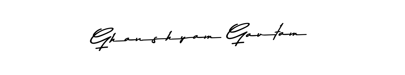 if you are searching for the best signature style for your name Ghanshyam Gautam. so please give up your signature search. here we have designed multiple signature styles  using Asem Kandis PERSONAL USE. Ghanshyam Gautam signature style 9 images and pictures png