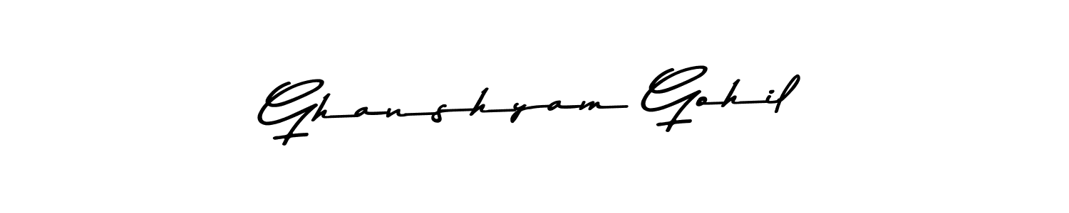 It looks lik you need a new signature style for name Ghanshyam Gohil. Design unique handwritten (Asem Kandis PERSONAL USE) signature with our free signature maker in just a few clicks. Ghanshyam Gohil signature style 9 images and pictures png