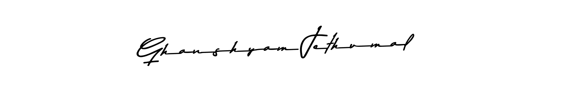 How to make Ghanshyam Jethumal name signature. Use Asem Kandis PERSONAL USE style for creating short signs online. This is the latest handwritten sign. Ghanshyam Jethumal signature style 9 images and pictures png