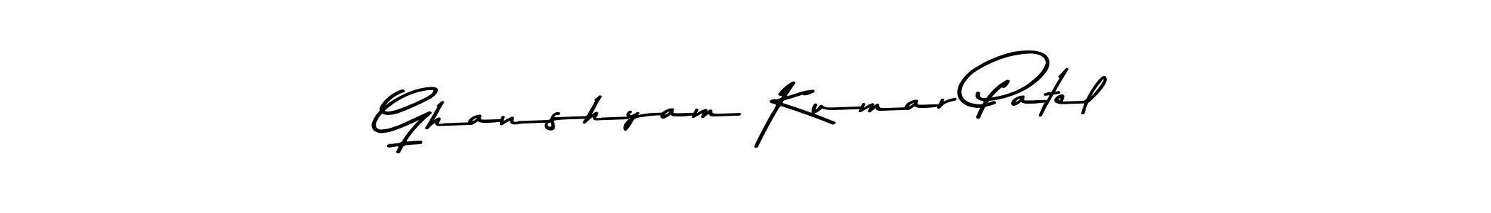Create a beautiful signature design for name Ghanshyam Kumar Patel. With this signature (Asem Kandis PERSONAL USE) fonts, you can make a handwritten signature for free. Ghanshyam Kumar Patel signature style 9 images and pictures png