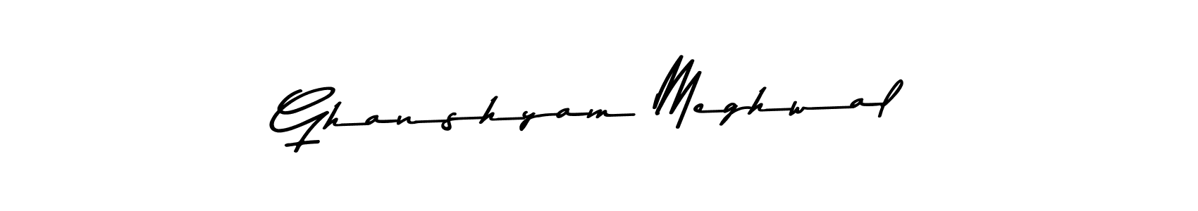 Make a beautiful signature design for name Ghanshyam Meghwal. With this signature (Asem Kandis PERSONAL USE) style, you can create a handwritten signature for free. Ghanshyam Meghwal signature style 9 images and pictures png