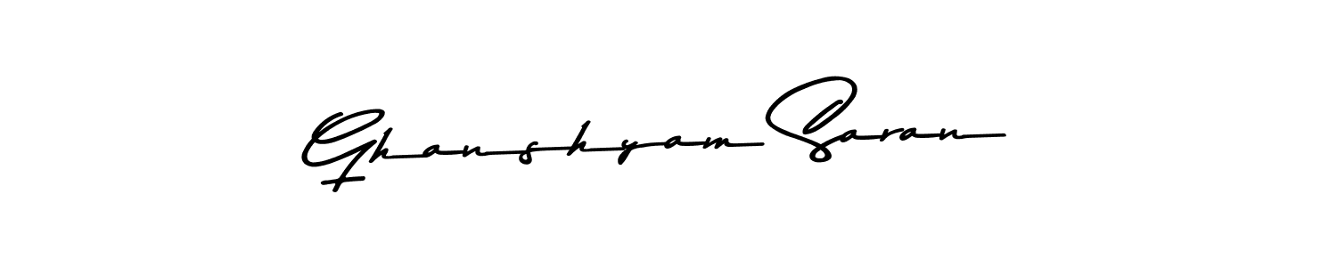 How to make Ghanshyam Saran name signature. Use Asem Kandis PERSONAL USE style for creating short signs online. This is the latest handwritten sign. Ghanshyam Saran signature style 9 images and pictures png