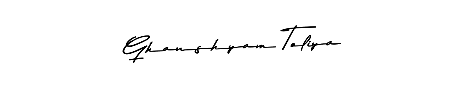 Use a signature maker to create a handwritten signature online. With this signature software, you can design (Asem Kandis PERSONAL USE) your own signature for name Ghanshyam Toliya. Ghanshyam Toliya signature style 9 images and pictures png