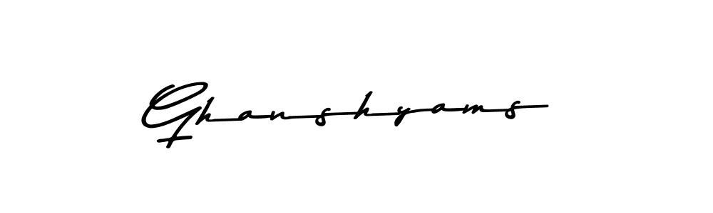 How to make Ghanshyams signature? Asem Kandis PERSONAL USE is a professional autograph style. Create handwritten signature for Ghanshyams name. Ghanshyams signature style 9 images and pictures png