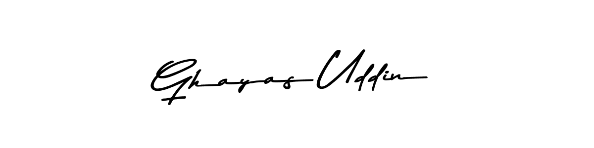 How to make Ghayas Uddin name signature. Use Asem Kandis PERSONAL USE style for creating short signs online. This is the latest handwritten sign. Ghayas Uddin signature style 9 images and pictures png