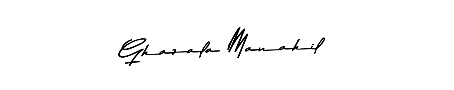 Design your own signature with our free online signature maker. With this signature software, you can create a handwritten (Asem Kandis PERSONAL USE) signature for name Ghazala Manahil. Ghazala Manahil signature style 9 images and pictures png