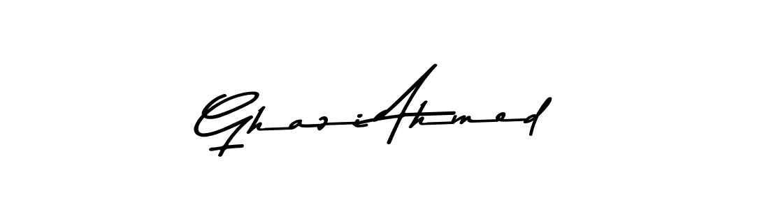 How to make Ghazi Ahmed name signature. Use Asem Kandis PERSONAL USE style for creating short signs online. This is the latest handwritten sign. Ghazi Ahmed signature style 9 images and pictures png