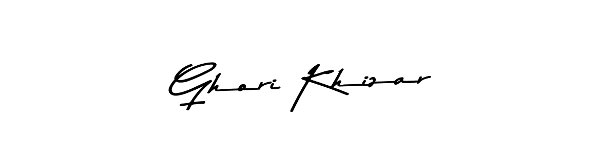 Create a beautiful signature design for name Ghori Khizar. With this signature (Asem Kandis PERSONAL USE) fonts, you can make a handwritten signature for free. Ghori Khizar signature style 9 images and pictures png