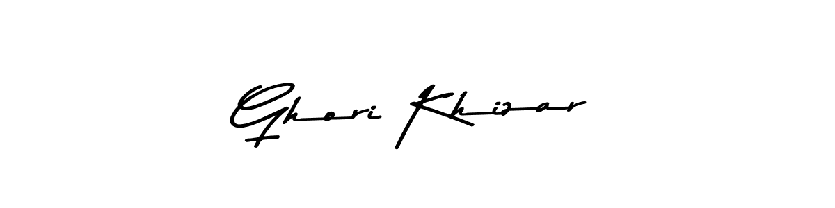 Create a beautiful signature design for name Ghori Khizar. With this signature (Asem Kandis PERSONAL USE) fonts, you can make a handwritten signature for free. Ghori Khizar signature style 9 images and pictures png