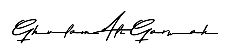 A classic penmanship look for Ghulam Ali Garwah. The Asem Kandis PERSONAL USE font brings timeless elegance and confidence to every signed document. Ghulam Ali Garwah signature style 9 images and pictures png