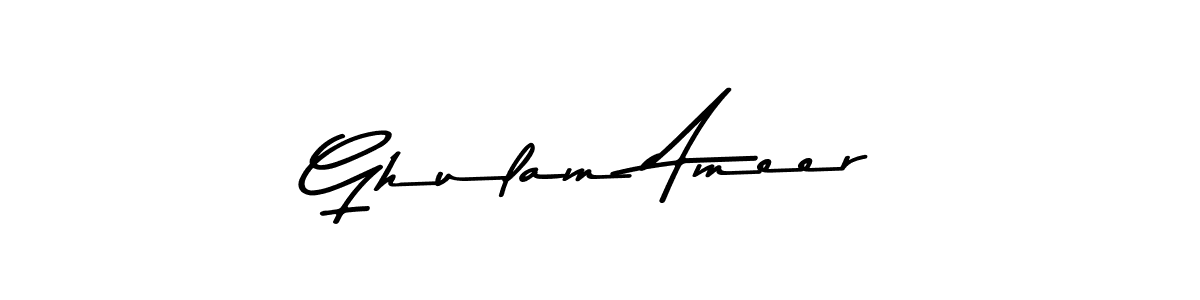 Use a signature maker to create a handwritten signature online. With this signature software, you can design (Asem Kandis PERSONAL USE) your own signature for name Ghulam Ameer. Ghulam Ameer signature style 9 images and pictures png