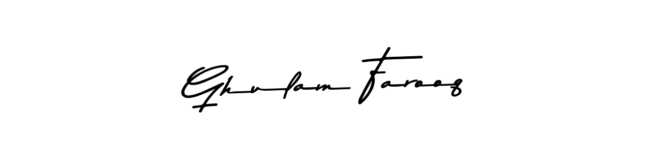 Make a beautiful signature design for name Ghulam Farooq. With this signature (Asem Kandis PERSONAL USE) style, you can create a handwritten signature for free. Ghulam Farooq signature style 9 images and pictures png
