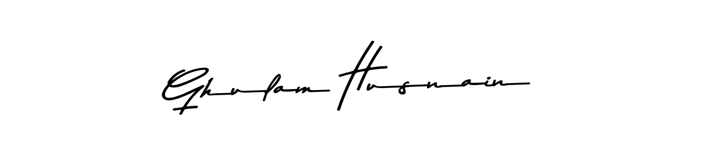 How to make Ghulam Husnain name signature. Use Asem Kandis PERSONAL USE style for creating short signs online. This is the latest handwritten sign. Ghulam Husnain signature style 9 images and pictures png