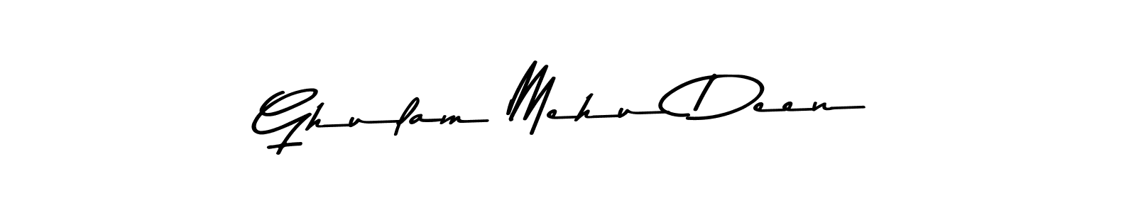 How to make Ghulam Mehu Deen name signature. Use Asem Kandis PERSONAL USE style for creating short signs online. This is the latest handwritten sign. Ghulam Mehu Deen signature style 9 images and pictures png