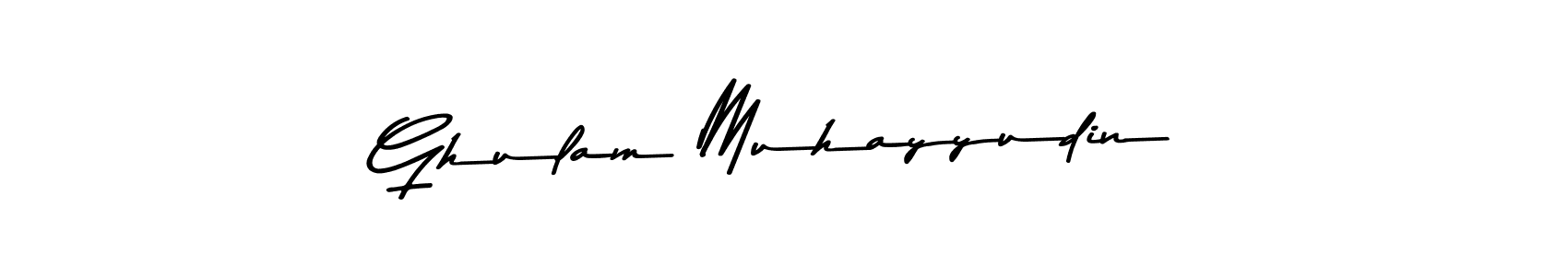 This is the best signature style for the Ghulam Muhayyudin name. Also you like these signature font (Asem Kandis PERSONAL USE). Mix name signature. Ghulam Muhayyudin signature style 9 images and pictures png