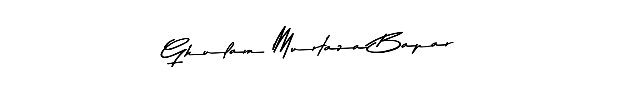 The best way (Asem Kandis PERSONAL USE) to make a short signature is to pick only two or three words in your name. The name Ghulam Murtaza Bapar include a total of six letters. For converting this name. Ghulam Murtaza Bapar signature style 9 images and pictures png