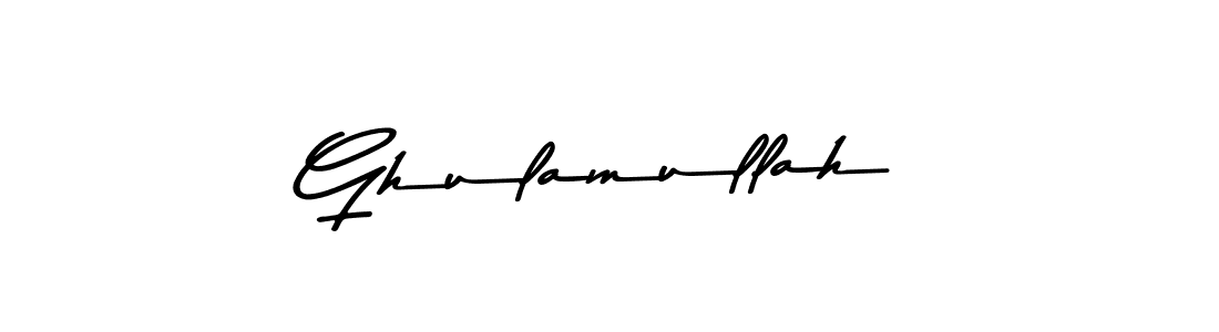 Design your own signature with our free online signature maker. With this signature software, you can create a handwritten (Asem Kandis PERSONAL USE) signature for name Ghulamullah. Ghulamullah signature style 9 images and pictures png