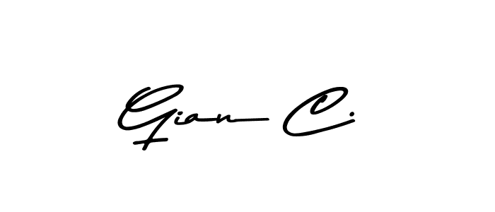 How to make Gian C. name signature. Use Asem Kandis PERSONAL USE style for creating short signs online. This is the latest handwritten sign. Gian C. signature style 9 images and pictures png