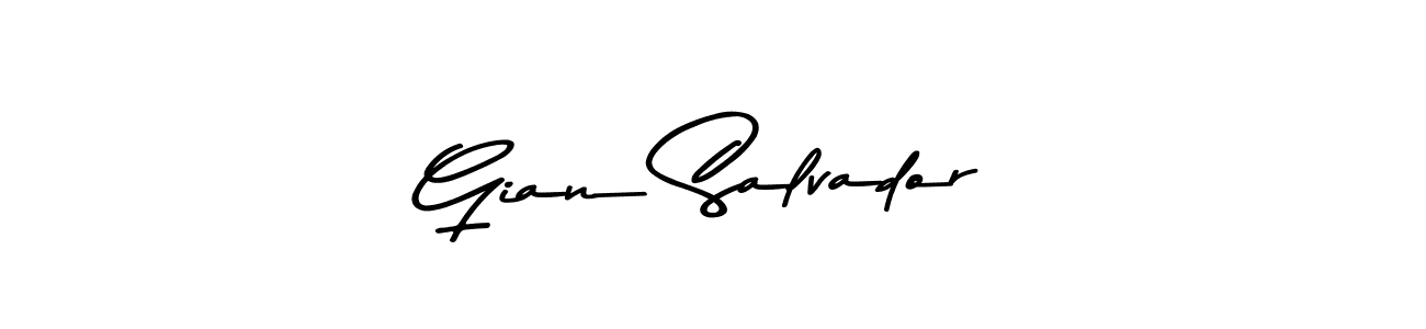 Design your own signature with our free online signature maker. With this signature software, you can create a handwritten (Asem Kandis PERSONAL USE) signature for name Gian Salvador. Gian Salvador signature style 9 images and pictures png