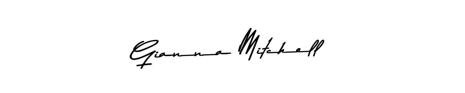 Create a beautiful signature design for name Gianna Mitchell. With this signature (Asem Kandis PERSONAL USE) fonts, you can make a handwritten signature for free. Gianna Mitchell signature style 9 images and pictures png