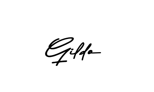 Make a beautiful signature design for name Gildo. With this signature (Asem Kandis PERSONAL USE) style, you can create a handwritten signature for free. Gildo signature style 9 images and pictures png