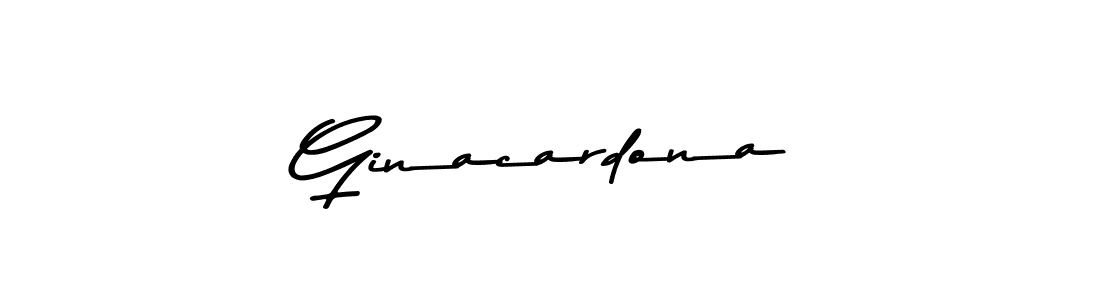How to make Ginacardona name signature. Use Asem Kandis PERSONAL USE style for creating short signs online. This is the latest handwritten sign. Ginacardona signature style 9 images and pictures png