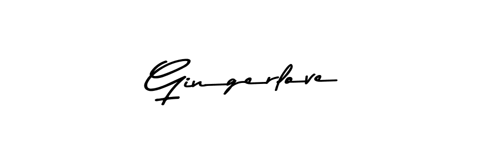 How to make Gingerlove name signature. Use Asem Kandis PERSONAL USE style for creating short signs online. This is the latest handwritten sign. Gingerlove signature style 9 images and pictures png