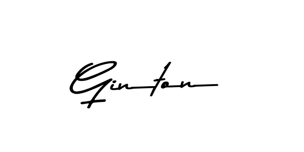 How to make Ginton name signature. Use Asem Kandis PERSONAL USE style for creating short signs online. This is the latest handwritten sign. Ginton signature style 9 images and pictures png