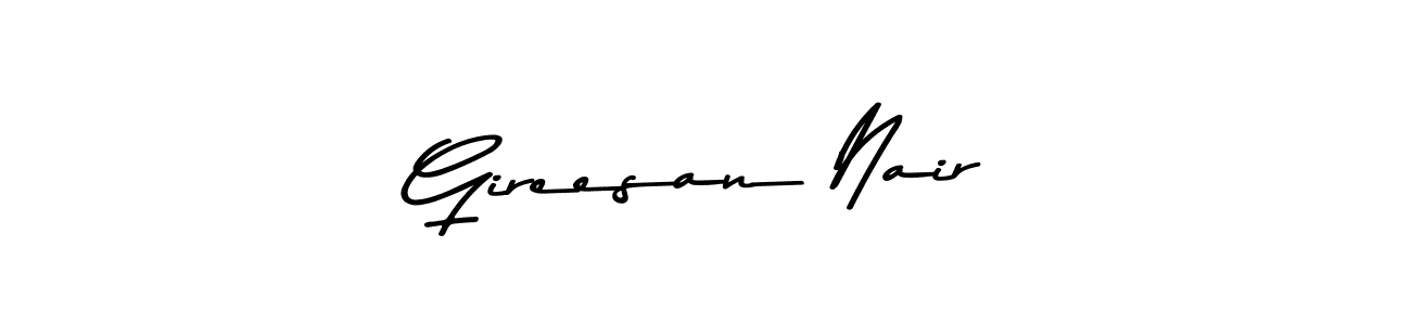 Create a beautiful signature design for name Gireesan Nair. With this signature (Asem Kandis PERSONAL USE) fonts, you can make a handwritten signature for free. Gireesan Nair signature style 9 images and pictures png