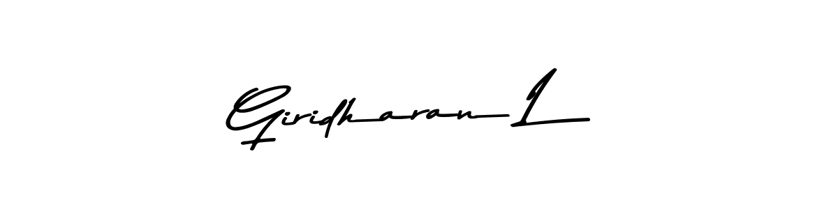 Also we have Giridharan L name is the best signature style. Create professional handwritten signature collection using Asem Kandis PERSONAL USE autograph style. Giridharan L signature style 9 images and pictures png