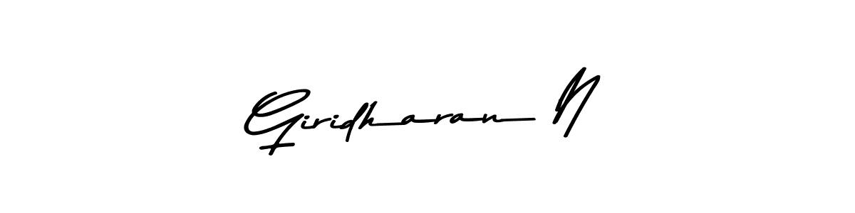 How to make Giridharan N signature? Asem Kandis PERSONAL USE is a professional autograph style. Create handwritten signature for Giridharan N name. Giridharan N signature style 9 images and pictures png