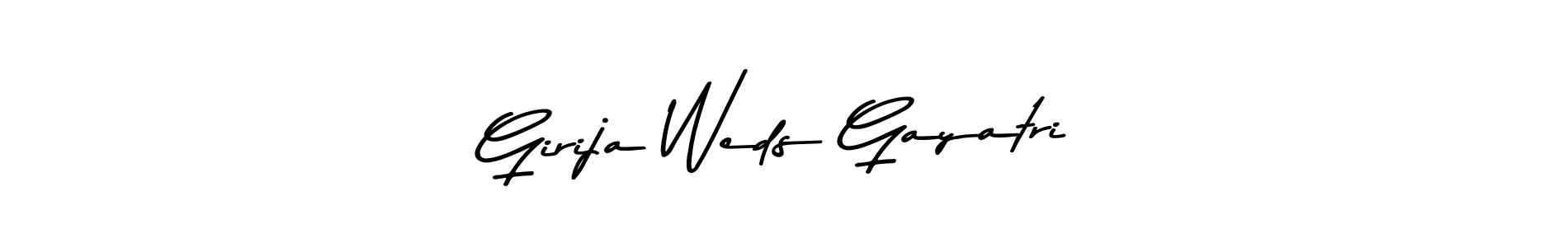 This is the best signature style for the Girija Weds Gayatri name. Also you like these signature font (Asem Kandis PERSONAL USE). Mix name signature. Girija Weds Gayatri signature style 9 images and pictures png
