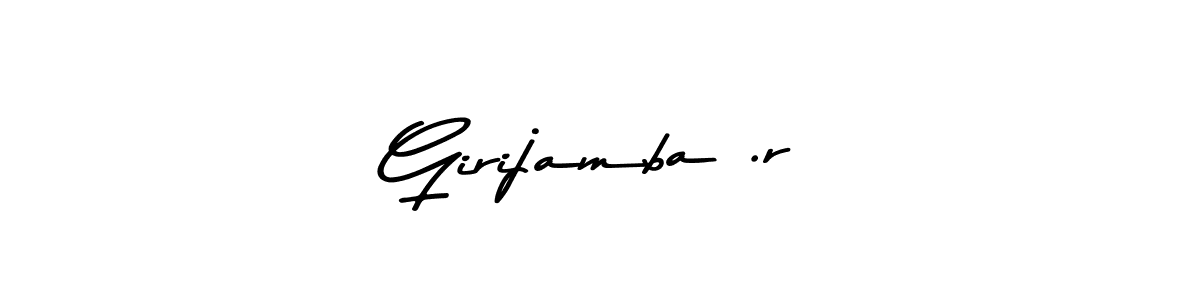 The best way (Asem Kandis PERSONAL USE) to make a short signature is to pick only two or three words in your name. The name Girijamba .r include a total of six letters. For converting this name. Girijamba .r signature style 9 images and pictures png