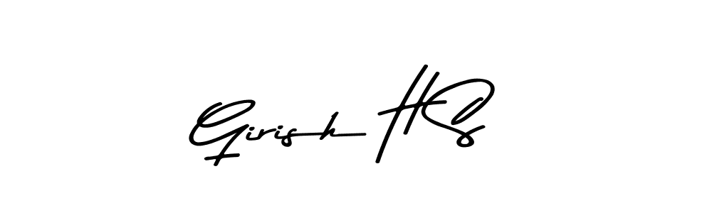 How to make Girish H S name signature. Use Asem Kandis PERSONAL USE style for creating short signs online. This is the latest handwritten sign. Girish H S signature style 9 images and pictures png