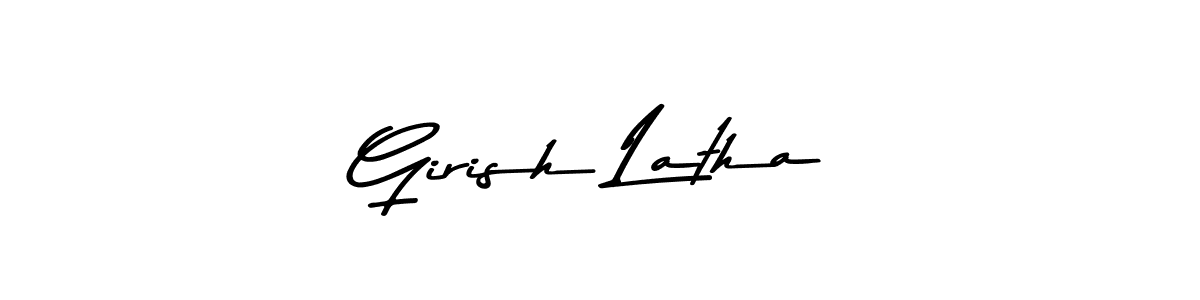How to make Girish Latha name signature. Use Asem Kandis PERSONAL USE style for creating short signs online. This is the latest handwritten sign. Girish Latha signature style 9 images and pictures png