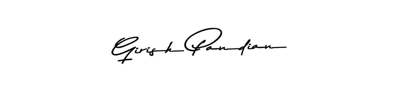 How to make Girish Pandian name signature. Use Asem Kandis PERSONAL USE style for creating short signs online. This is the latest handwritten sign. Girish Pandian signature style 9 images and pictures png