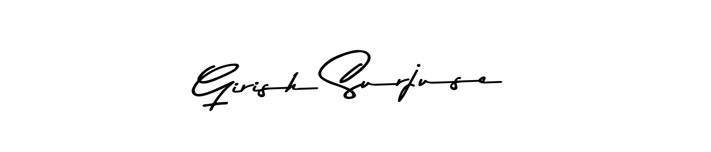 This is the best signature style for the Girish Surjuse name. Also you like these signature font (Asem Kandis PERSONAL USE). Mix name signature. Girish Surjuse signature style 9 images and pictures png