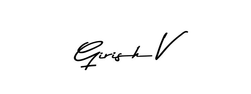 Create a beautiful signature design for name Girish V. With this signature (Asem Kandis PERSONAL USE) fonts, you can make a handwritten signature for free. Girish V signature style 9 images and pictures png