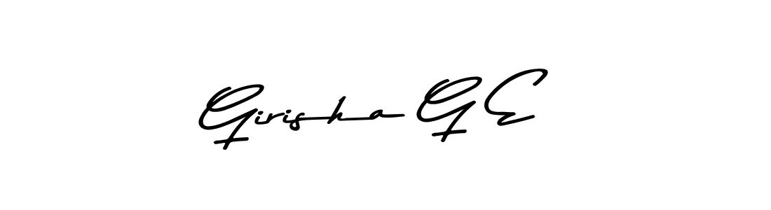 This is the best signature style for the Girisha G E name. Also you like these signature font (Asem Kandis PERSONAL USE). Mix name signature. Girisha G E signature style 9 images and pictures png