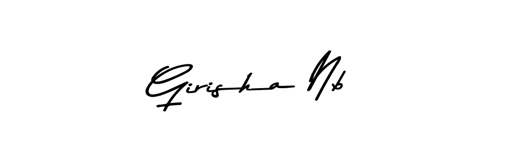 Create a beautiful signature design for name Girisha Nb. With this signature (Asem Kandis PERSONAL USE) fonts, you can make a handwritten signature for free. Girisha Nb signature style 9 images and pictures png