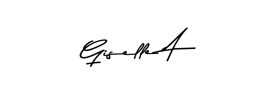 How to make Giselle A name signature. Use Asem Kandis PERSONAL USE style for creating short signs online. This is the latest handwritten sign. Giselle A signature style 9 images and pictures png