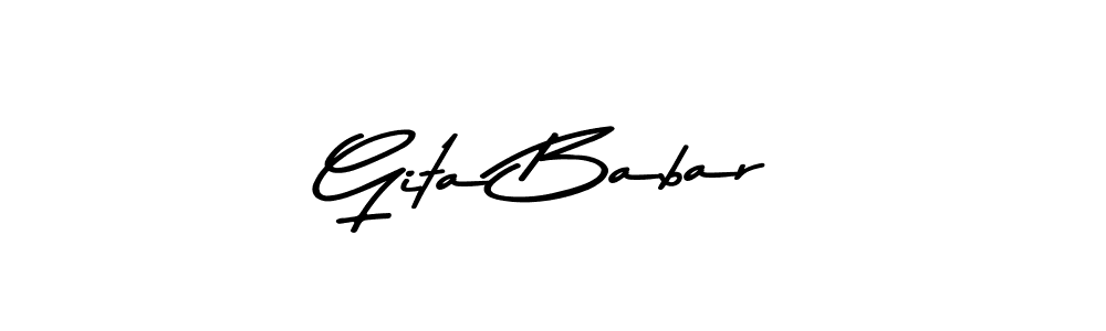 You can use this online signature creator to create a handwritten signature for the name Gita Babar. This is the best online autograph maker. Gita Babar signature style 9 images and pictures png