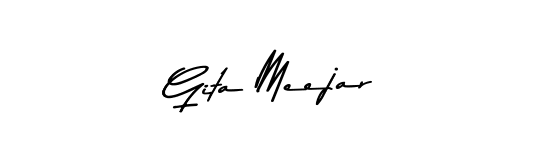 Make a beautiful signature design for name Gita Meejar. With this signature (Asem Kandis PERSONAL USE) style, you can create a handwritten signature for free. Gita Meejar signature style 9 images and pictures png