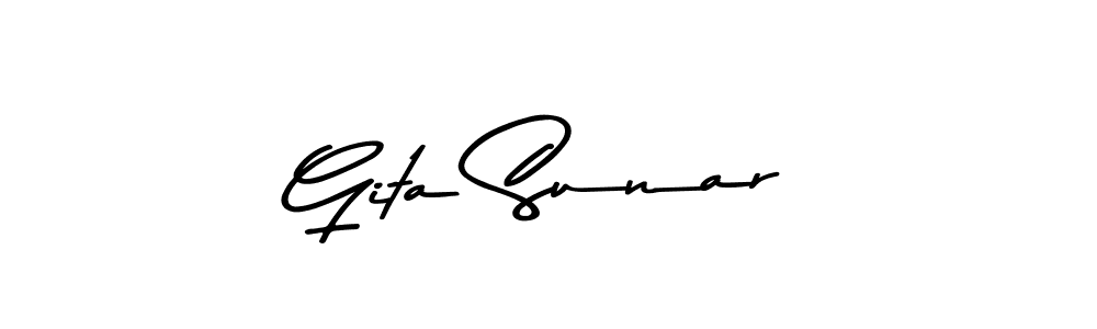 Create a beautiful signature design for name Gita Sunar. With this signature (Asem Kandis PERSONAL USE) fonts, you can make a handwritten signature for free. Gita Sunar signature style 9 images and pictures png